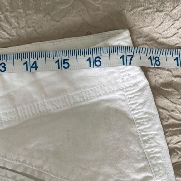 Calvin Klein Jeans Chino Cropped Pants White Tie Waist Pockets‎ Size 12 - Picture 4 of 5